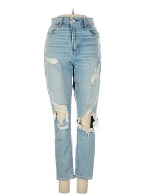 Abercrombie & Fitch Light Blue High-Rise Distressed Jeans